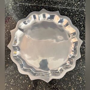 Silver Round Serving Tray